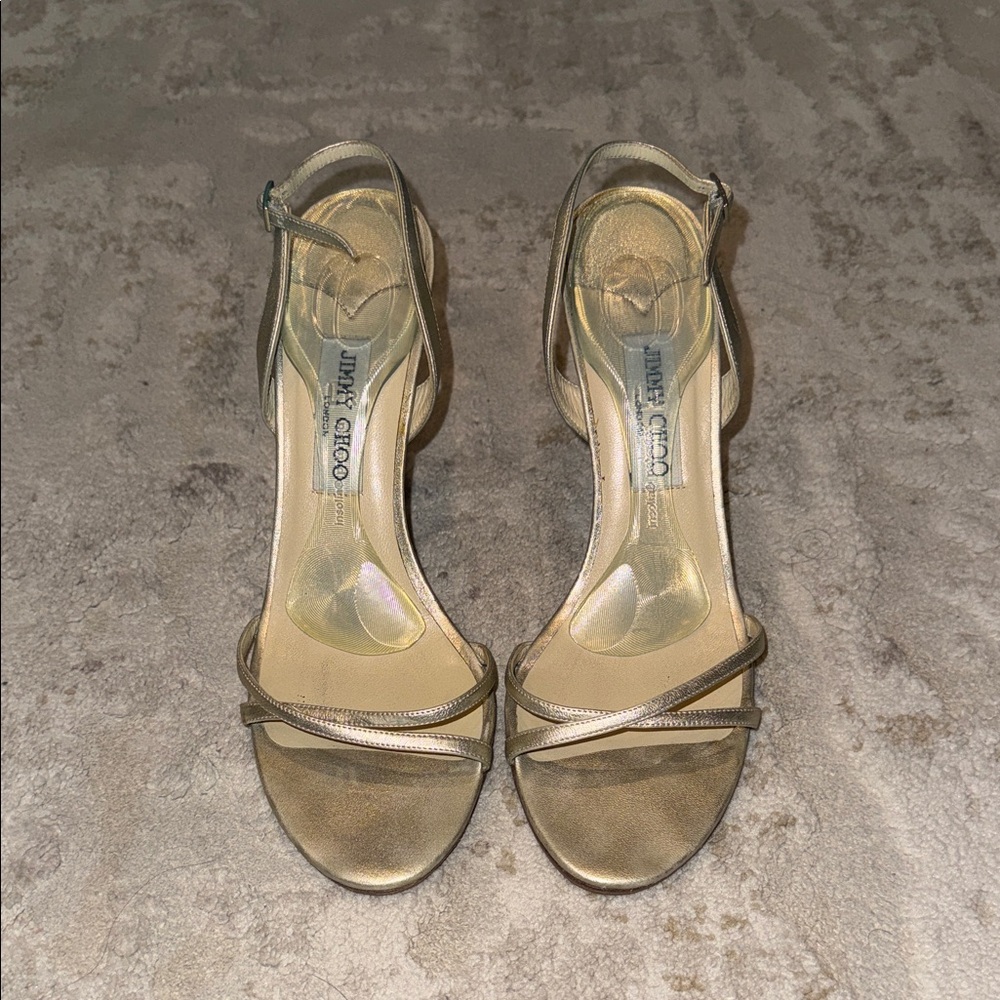 Jimmy Choo Metallic Gold Heels